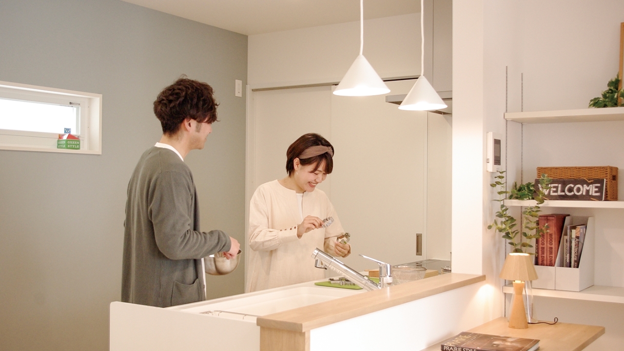 使いやすいキッチン。夫婦でのお料理も楽しい